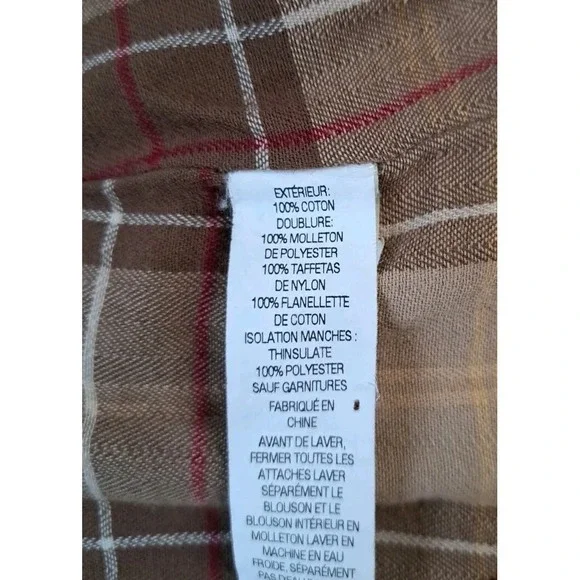 LL Bean Coat L 2-in-1 Hooded Army Green Fleece Removable Liner Drawstring Waist - Picture 4 of 12